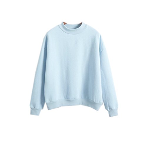 2017 Womens Cute Harajuku Pastel Baby Blue Hoodies Sweatshirts (Size M)