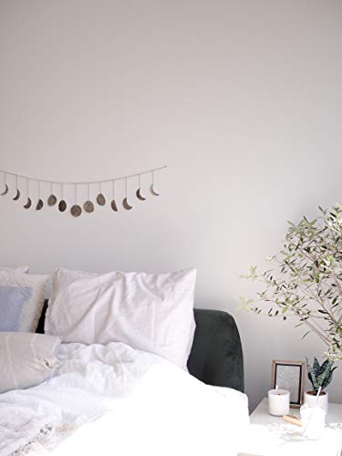 Moon Decor Wall Decorations | Boho Accents Wall Decor | Moon Phases Wall Art | Moon Phase Wall Hanging | Bohemian Decor for Bedroom, Home, Living Room, Apartment or Dorm (Long Garland, Silver Metal) - Thumbnail 4