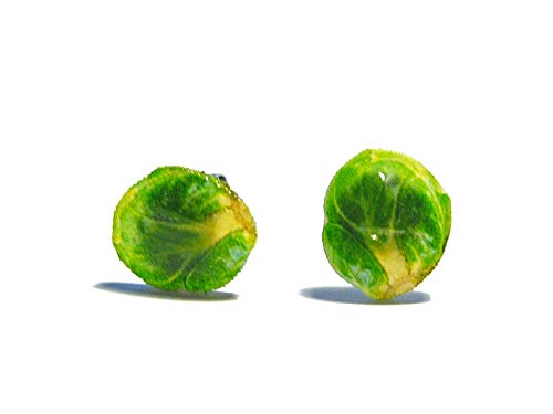 Mini Brussels Sprout Stud Earring - Tiny Food Jewelry - Thumbnail 6