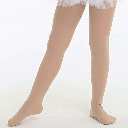 Ehdching Pack of 3 Kids Toddler Girls Baby Soft Microfiber Ballet Dance Tights Velvet Stockings Pantyhose (M(4-6y), 3 pack Light Suntan) - Thumbnail 4