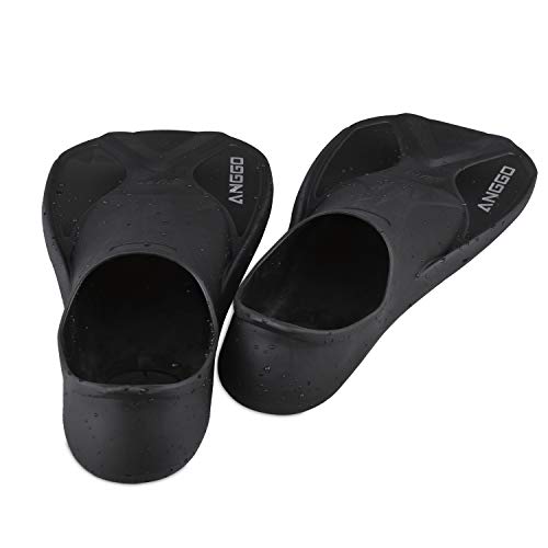 ANGGO Short Dive Fins for Swimming and Snorkeling (Black, Small) - Thumbnail 7