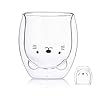 Schattige kopjes koffie theeglazen drinkglazen koffieglas dubbelwandige isolatieglazen espressokopje beer kat beker (kat…