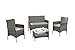 Divano Roma Furniture Modern Outdoor Garden Patio Set - 4 Piece primary