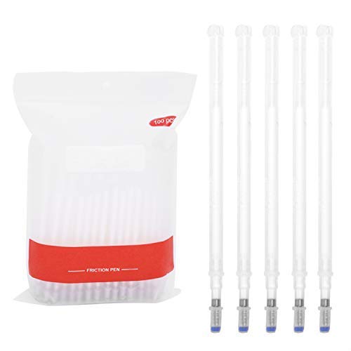 RUIXIA 100Pcs Heat Erasable Fabric Marking Pens Refills, 4 Colors Auto-Vanishing Pen for Tailors Sewing Quilting Dressmaking DIY Sewing Stitch Faded Pen Temporary Print point pen