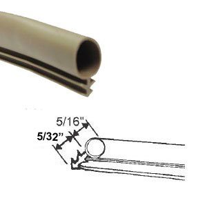 STB Weatherstrip, Kerf-Mounted, Bulb Type, Tan - 25 ft Roll