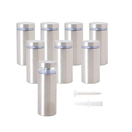 Osring 3/4 x 2 Inch Sign Standoff Screw Hardware, Stainless Steel Standoffs Wall Mounting Acrylic Board, Glass Panel and Plexiglass Picture, 8 Pack