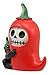 Ebros Furrybones Chilito Hot Red Chili Pepper Figurine Small 3.25 Inch Furry Bones Skeleton Monster Collectible Decor Statue Gothic DOD Mexican Spice Jalapeno Themed Decorative Sculpture