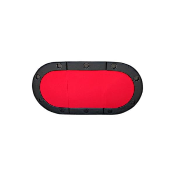 JP Commerce Padded Texas Holdem Folding Poker Table Top in Red