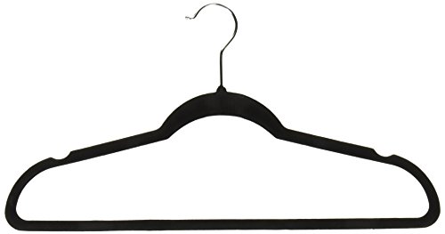 Achim Home Furnishings Velvet Coat Hangers, Black, 10-Pack