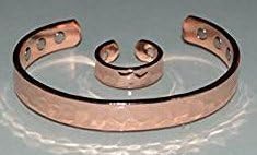 Magnetic Power Energy Magnet Health Copper Bangle Ring Combo, Pain Relief healing bracelet for Men or Women. Copper safe Natural Therapy Magnet Jewelry (GD-1335)- FREE 18k GOLD PLATED BANGLE