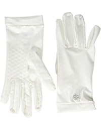 Coolibar UPF 50+ Unisex Sawyer UV Sun Gloves - Sun Protective (Medium- White)