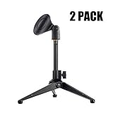 BEARSTAR 2-Pack Universal Desktop Microphone Stand Portable Adjustable Foldable Desk MIC Stand