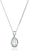 14k White Gold Aquamarine and Diamond (1/6 cttw) Twisted Oval Pendant Necklace