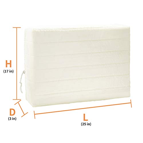 GISSVOGEEK Indoor Air Conditioner Cover for Window Units, Window AC Unit Cover for Inside, Double Insulation with Drawstring, Medium Beige 25 x 17 x 3 inches (L x H x D) - Thumbnail 2