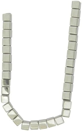 Tennessee Crafts 2421 Glass Cube Silver Beads, 6mm