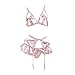 YOMORIO Lolita Cute Bows Bra and Panty Set Kawaii Anime Cosplay Underwear Strappy Bikini Lingerie Pink