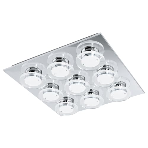 EGLO LED Plafonnier Cisterno, luminaire de plafond, acier inoxydable