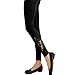 LOCOMO Women Girl Lace Crochet Floral Flower Pattern Pant Legging FFT153BLKBLK