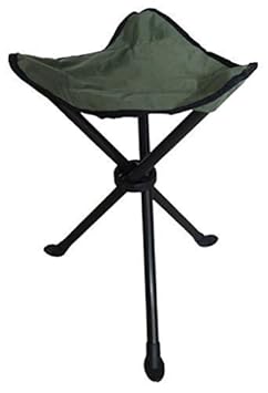 kleiner Dreibeinhocker mit Tragetsche in Farbe oliv - grün / faltbar / stabil / mini - klein / Klapphocker Falthocker Anglerh