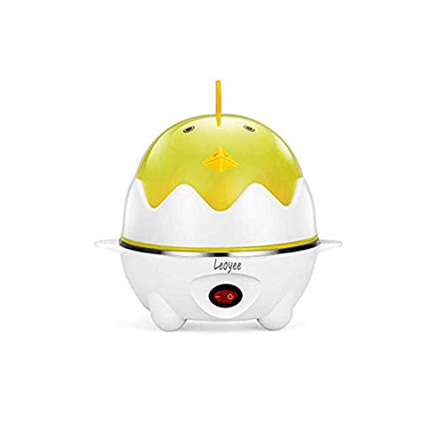 Leoyee Egg Cooker Electric Egg Poacher Egg Steamer Boiled Poached Rapid Egg Cooker with Automatic Shut Off, Soft, Medium, Hard-Boiled Egg Cooker - 7 Eggs Capacity with Water Measuring Cup (YellowWhite)