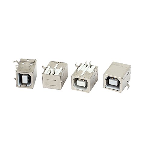 USB-B Type Right Angle PCB Socket Female Connector 4Pcs