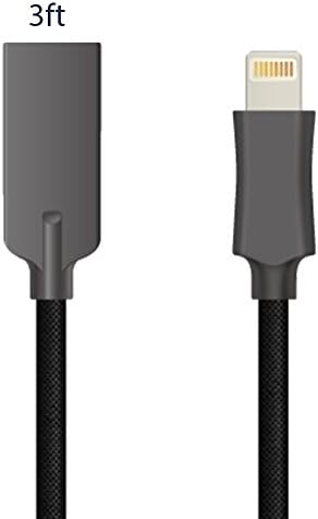 Lightning Cable iPhone, Nylon Braided 3ft(1 M) Usb Cable for iPhone7/7 Plus, iPhone 6/6s, iPhone 6/6 Plus, iPhone 5/5s,Black