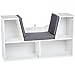 Amazon Basics Kids Bookcase with Reading Nook and 7 Storage Shelves, White, 40.1