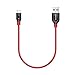 Anker Powerline+ Micro USB The Premium Durable Cable [Double Braided Nylon] for Samsung, Nexus, LG, Motorola, Android Smartphones and More (Red_1ft, 1ft)
