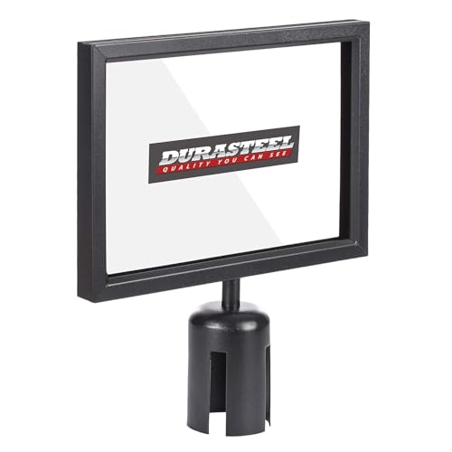 DuraSteel Stanchion Sign Holder 8.5" x 11" Paper Size - Double Sided Landscape…
