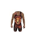 Fire Lion Sublimated Wrestling Singlet Youth and Mens sizes, by 4 Time