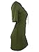 TOB Women's Sexy Halter Lace up T Shirt Mini Club Dress ,Olive,Small