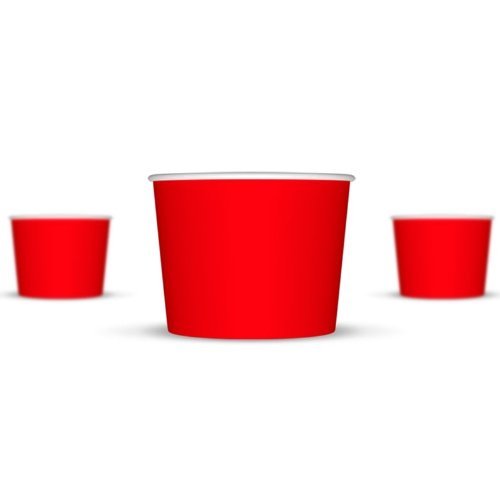 8 oz Paper Hot/Cold Ice Cream Cups - 100ct (Red)