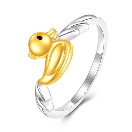 CRMAD Sterling Silver Duck Ring - Cute Animal Jewelry Gift for Women (Size 7) at Amazon