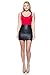 J2 LOVE Made in USA Metallic Faux Leather Mini Skirt (also in Plus),Black,Medium