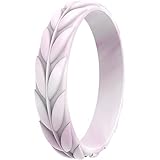 ThunderFit Silicone Wedding Rings for Women, Leaf