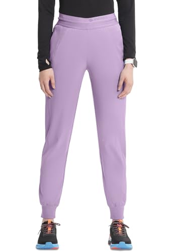Cherokee Infinity Womens Pull-On Scrub Jogger Pants Mid Rise Bottoms Livewire Lilac XS at Amazon