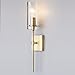 Linea di Liara Effimero One-Light Wall Vanity Corridor Sconce Lamp, Brushed Brass with Clear Glass Cylinder LL-WL31-GLD