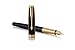 PARKER Sonnet Fountain Pen, Black Lacquer with Gold Trim, Solid 18k Gold Medium Nib