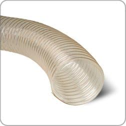 63mm dia. x 10mtr long PU clear flexible ducting hose. For dust, fume, vapour and woodwaste extraction, ventilation by Ventilation Centre