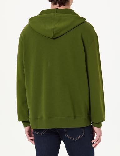Herren Hoodie Terry Badge aus Baumwolle, Grün (Medieval Forest), M
