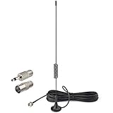 Bingfu Magnetic Base FM Antenna for Denon Pioneer Onkyo Yamaha Marantz Sherwood Bose Wave Music System Indoor Digital HD Radio FM Radio Bluetooth Stereo Receiver AV Audio Vedio Home Theater Receiver
