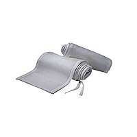 bfik`dl Extra Safety Breathable Crib Bumper Grey Mesh for Full-Size Baby Safe Pads for Standard Cribs Machine Washable Padded Liner Thick Padding Nursery Bed 100% Silky Soft Protector (Gray) (Gray)