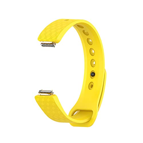 AutumnFall Small Silicone Waterproof Bracelet Watch Band Wristband Strap for Fitbit Inspire/Inspire HR (Yellow)