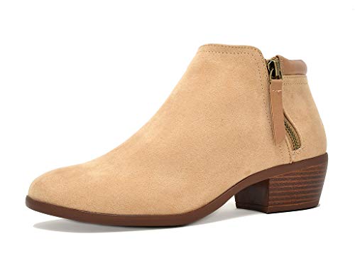 TOETOS Women's Block Heel Side Zipper Ankle Booties - //medicalbooks.filipinodoctors.org