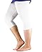 Century Star Women's Plus Size Elastic Waist Cotton Basic Solid Capri Leggings