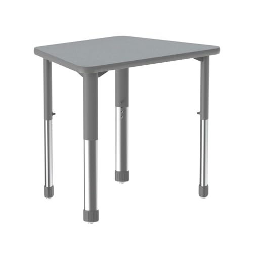 Correll 22"x32" Collaborative Desk, Height Adjustable (25-35") Trapezoid Gray G…