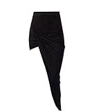 Sexy Womens Ruched Twist Draped Asymmetric Stretch High Low Mini Maxi Skirt