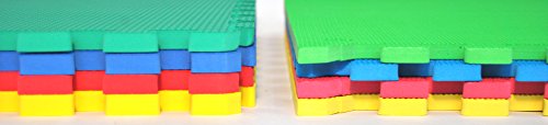 Formamide Non-Detectable Non-Toxic 24" X 24" X ~9/16" Extra Thick Rainbow Waterproof Playmats (Set of 4): Red, Yellow, Green & Blue