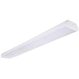 LEONLITE 4ft 40W LED Garage Shop Light Wraparound Flush Mount Ceiling Light, 100W Eqv, DLC, ETL & Energy Star, Ultra Bright 4400lm, 4000K Cool White for Laundry Rooms, Offices, Workbenches