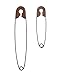 CT DISCOUNT STORE Fun Metal Wall Art Rusted Finish 2 Over Size Hanging Safety Pin Small (3-3/8